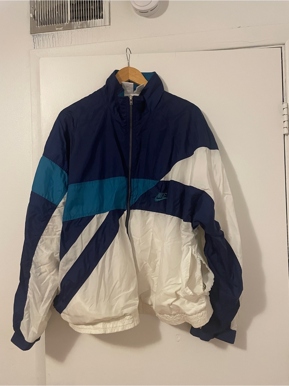 Nike Men's Windbreaker Jacket - Navy, Teal & White